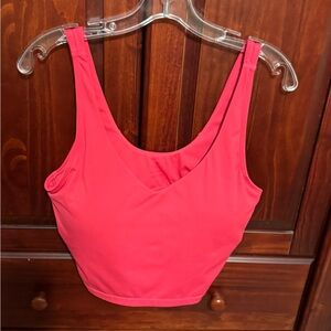 CRZ YOGA Pink Butterluxe Athletic Crop Tank Top with Sports Bra Size XL